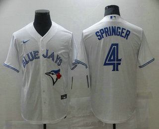 Mens Toronto Blue Jays 4 George Springer White Stitched Mlb Cool Base Nike Jersey