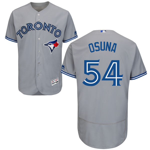 Mens Toronto Blue Jays 54 Roberto Osuna Gray Road 2016 Flexbase Majestic Baseball Jersey