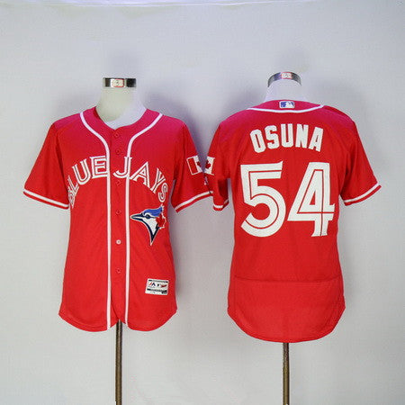 Mens Toronto Blue Jays 54 Roberto Osuna Red Stitched Mlb 2016 Canada Day Majestic Flex Base Jersey