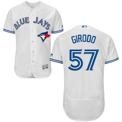 Mens Toronto Blue Jays 57 Chad Girodo White Home 2016 Flexbase Majestic Baseball Jersey