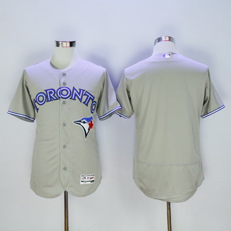 Mens Toronto Blue Jays Blank Gray 2016 Flexbase Majestic Baseball Jersey