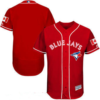 Mens Toronto Blue Jays Blank Red Stitched Mlb 2016 Canada Day Majestic Flex Base Jersey