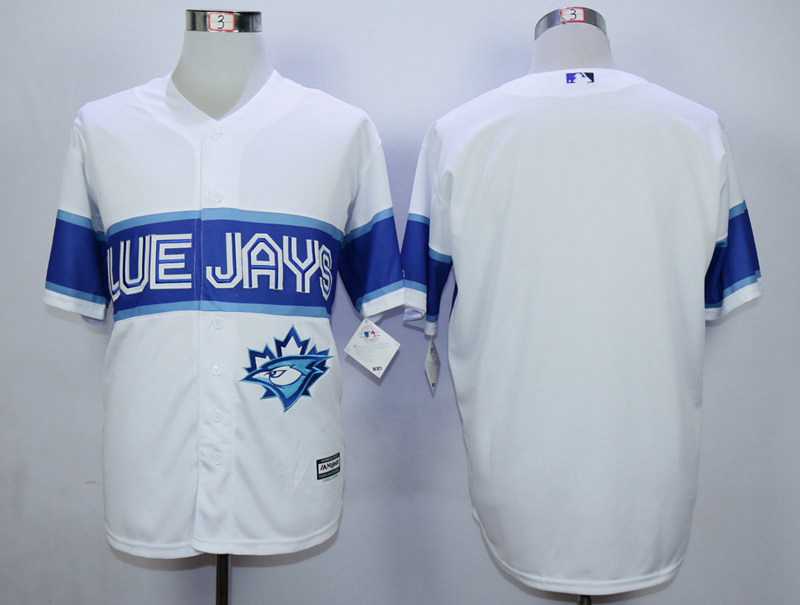 Mens Toronto Blue Jays Blank White New Cool Base Jersey