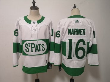 Mens Toronto Maple Leafs 16 Mitch Marner Toronto St Pats Road Authentic Player White Jersey
