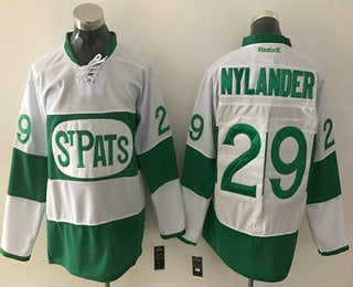 Mens Toronto Maple Leafs 29 William Nylander White 2017 St Patricks Day Green Stitched Nhl Reebok Hockey Jersey