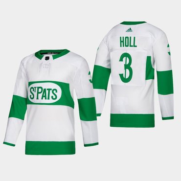 Mens Toronto Maple Leafs 3 Justin Holl Toronto St Pats Road Authentic Player White Jersey
