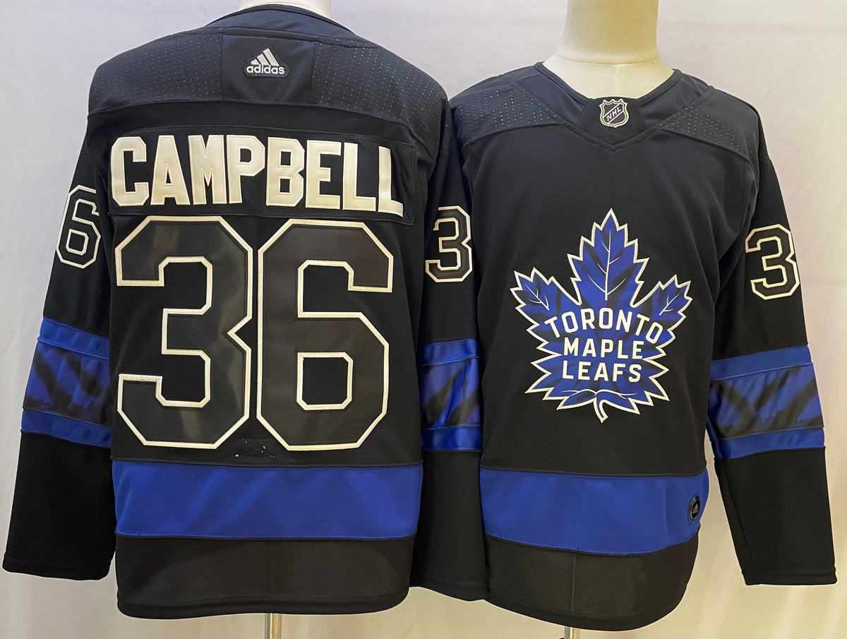 Mens Toronto Maple Leafs 36 Jack Campbell Black X Drew House Inside Out Stitched Jersey