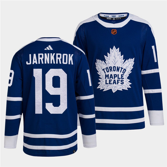 Mens Toronto Maple Leafs Black 19 Calle Jarnkrok Blue 2022 Reverse Retro Stitched Jersey