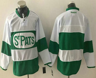 Mens Toronto Maple Leafs Blank White 2017 St Patricks Day Green Stitched Nhl Reebok Hockey Jersey