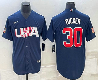 Mens Usa Baseball 30 Kyle Tucker 2023 Navy World Baseball Classic Stitched Jerseys