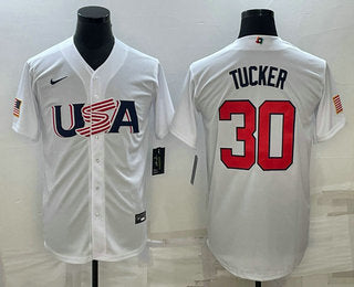 Mens Usa Baseball 30 Kyle Tucker 2023 White World Baseball Classic Stitched Jerseys