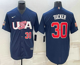Mens Usa Baseball 30 Kyle Tucker Number 2023 Navy World Baseball Classic Stitched Jerseys