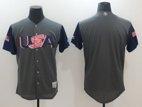 Mens Usa Baseball Majestic Gray 2017 World Baseball Classic Blank Team Jersey