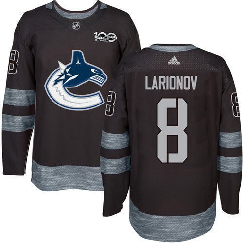 Mens Vancouver Canucks 8 Christopher Tanev Black 100th Anniversary Stitched Nhl 2017 Adidas Hockey Jersey
