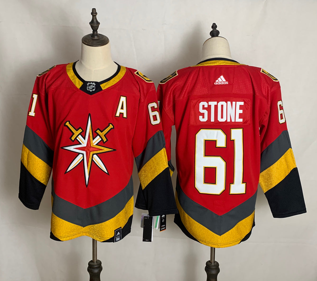 Mens Vegas Golden Knights 61 Mark Stone Red Adidas 2020 21 Alternate Authentic Player Nhl Jersey