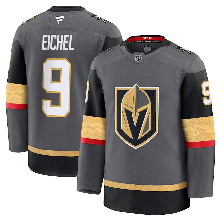 Men's Vegas Golden Knights #9 Jack Eichel Alternate Premium Jersey Gray