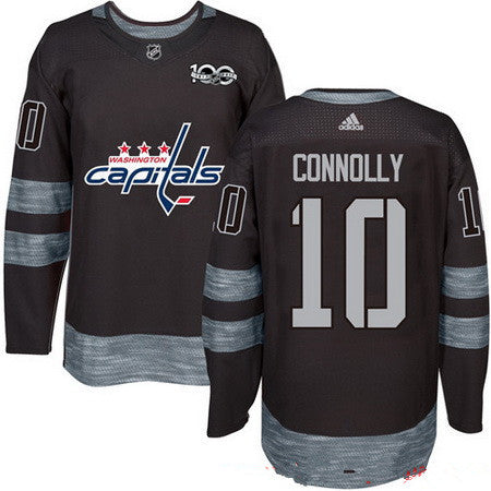 Mens Washington Capitals 10 Brett Connolly Black 100th Anniversary Stitched Nhl 2017 Adidas Hockey Jersey