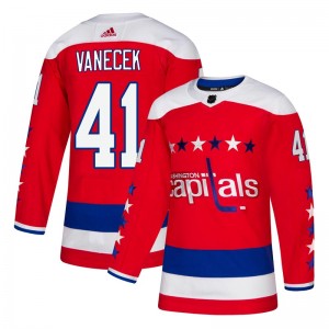 Mens Washington Capitals 41 Vitek Vanecek Adidas Authentic Alternate Jersey Red