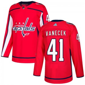Mens Washington Capitals 41 Vitek Vanecek Adidas Authentic Home Jersey Red