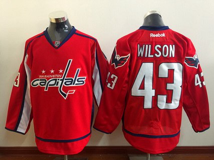 Mens Washington Capitals 43 Tom Wilson Red Home Reebok Hockey Jersey
