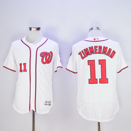 Mens Washington Nationals 11 Ryan Zimmerman White Home 2016 Flexbase Majestic Baseball Jersey