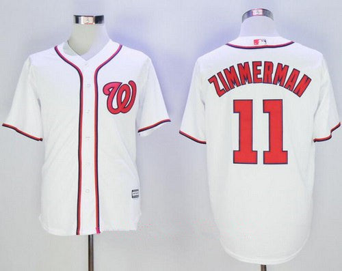 Mens Washington Nationals 11 Ryan Zimmerman White Home Stitched Mlb Majestic Cool Base Jersey