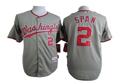 Mens Washington Nationals 2 Denard Span Gray Jersey