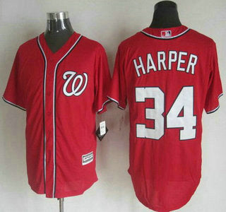 Mens Washington Nationals 34 Bryce Harper Alternate Red 2015 Mlb Cool Base Jersey