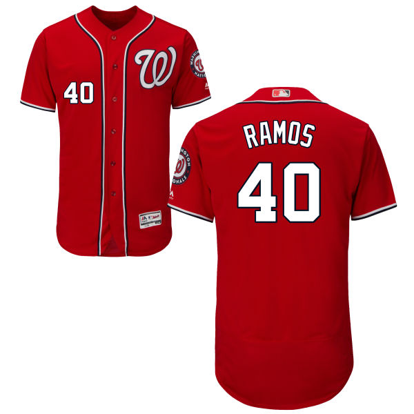 Mens Washington Nationals 40 Wilson Ramos Alternate Red Majestic Alternate Flex Base Authentic Collection Baseball Jersey