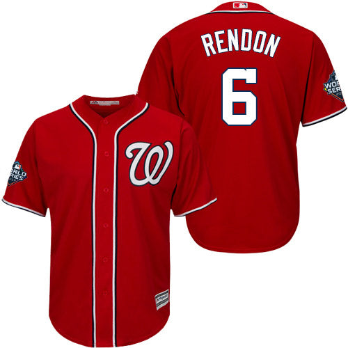 Mens Washington Nationals 6 Anthony Rendon Red 2019 World Series Bound Cool Base Stitched Mlb Jersey