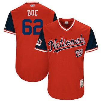Mens Washington Nationals 62 Sean Doolittle Doc Majestic Red 2018 Players Weekend Authentic Jersey