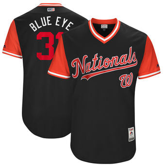 Mens Washington Nationals Max Scherzer Blue Eye Majestic Navy 2017 Players Weekend Authentic Jersey