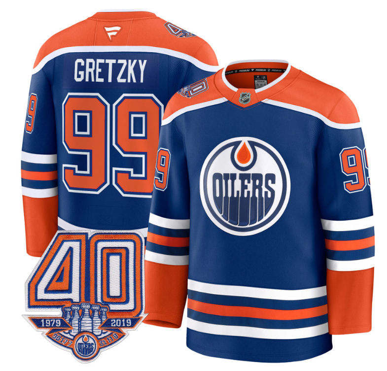 Men's Wayne Gretzky Jersey #99 Edmonton Oilers 40th Anniversary Stitched Home