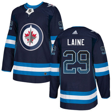 Mens Winnipeg Jets 29 Patrik Laine Navy Drift Fashion Adidas Jersey