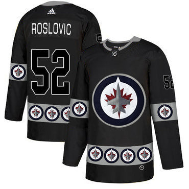 Mens Winnipeg Jets 52 Jack Roslovic Black Team Logos Fashion Adidas Jersey