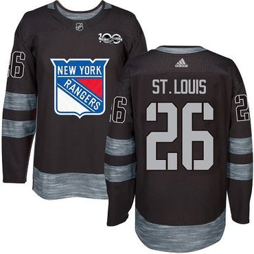 Mens York Rangers 26 Martin Stlouis Black 1917 2017 100th Anniversary Stitched Nhl Jersey