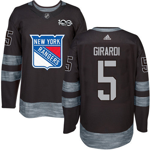 Mens York Rangers 5 Dan Girardi Black 1917 2017 100th Anniversary Stitched Nhl Jersey