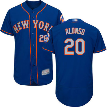 Mets 20 Pete Alonso Bluegrey No Flexbase Authentic Collection Stitched Baseball Jersey