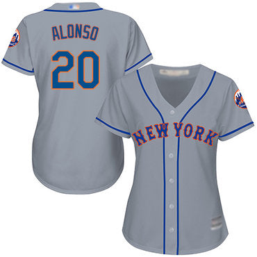 Mets 20 Pete Alonso Grey Road Womens Stitched Baseball Jersey
