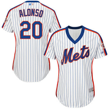 Mets 20 Pete Alonso Whiteblue Strip Alternate Womens Stitched Baseball Jersey