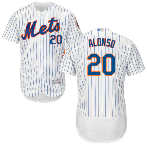 Mets 20 Pete Alonso Whiteblue Strip Flexbase Authentic Collection Stitched Baseball Jersey