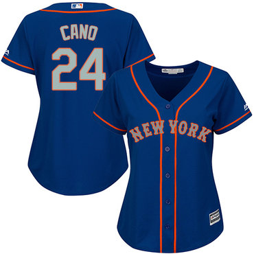 Mets 24 Robinson Cano Bluegrey No Alternate Womens Stitched Baseball Jersey