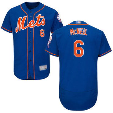 Mets 6 Jeff Mcneil Blue Flexbase Authentic Collection Stitched Baseball Jersey