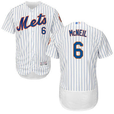 Mets 6 Jeff Mcneil Whiteblue Strip Flexbase Authentic Collection Stitched Baseball Jersey