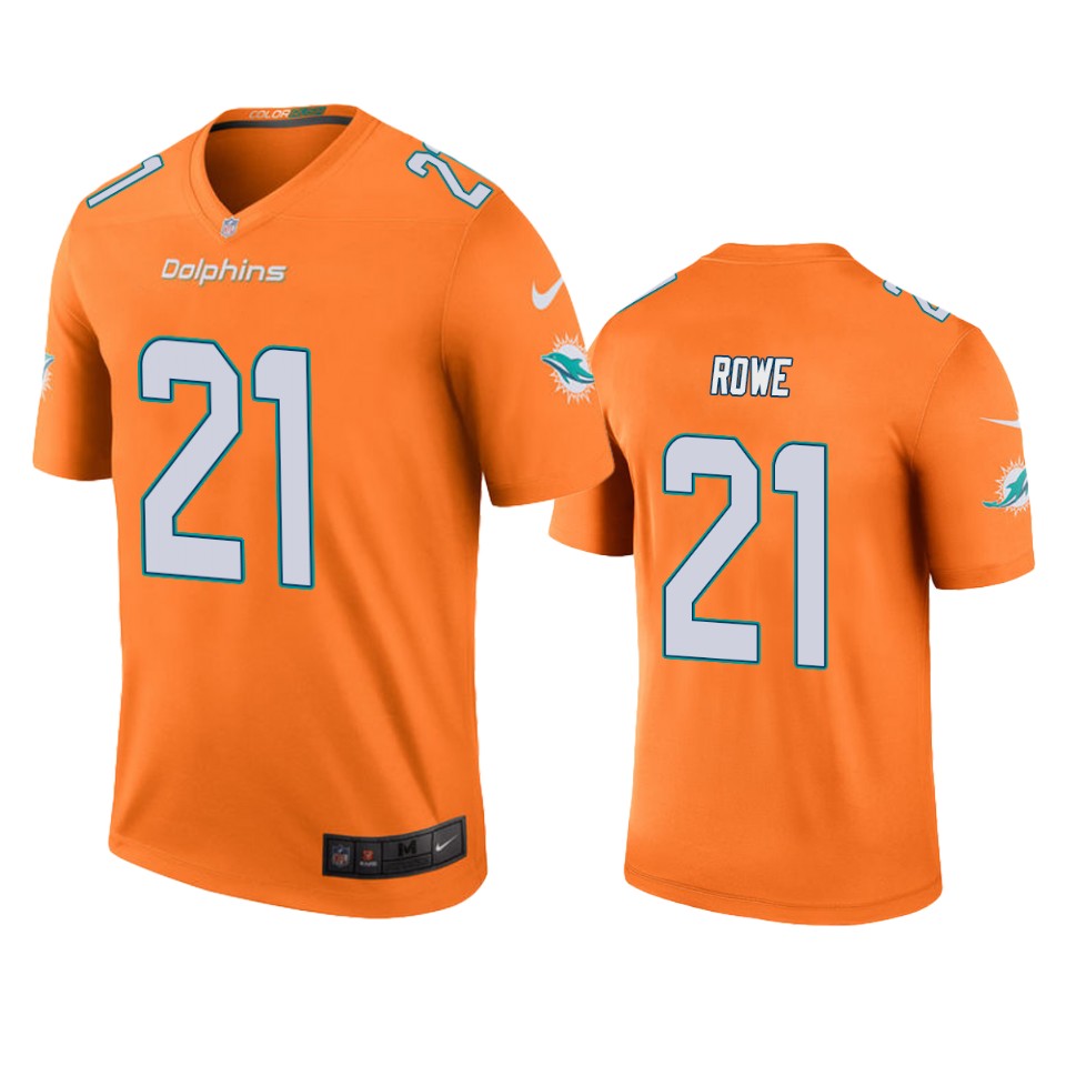 Miami Dolphins Eric Rowe Orange Color Rush Legend Jersey