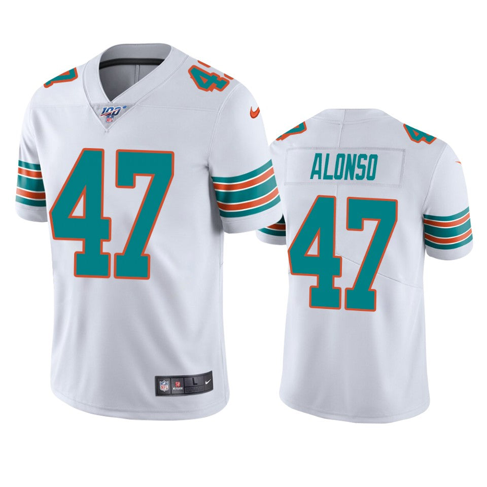 Miami Dolphins Kiko Alonso White 100th Season Vapor Limited Jersey
