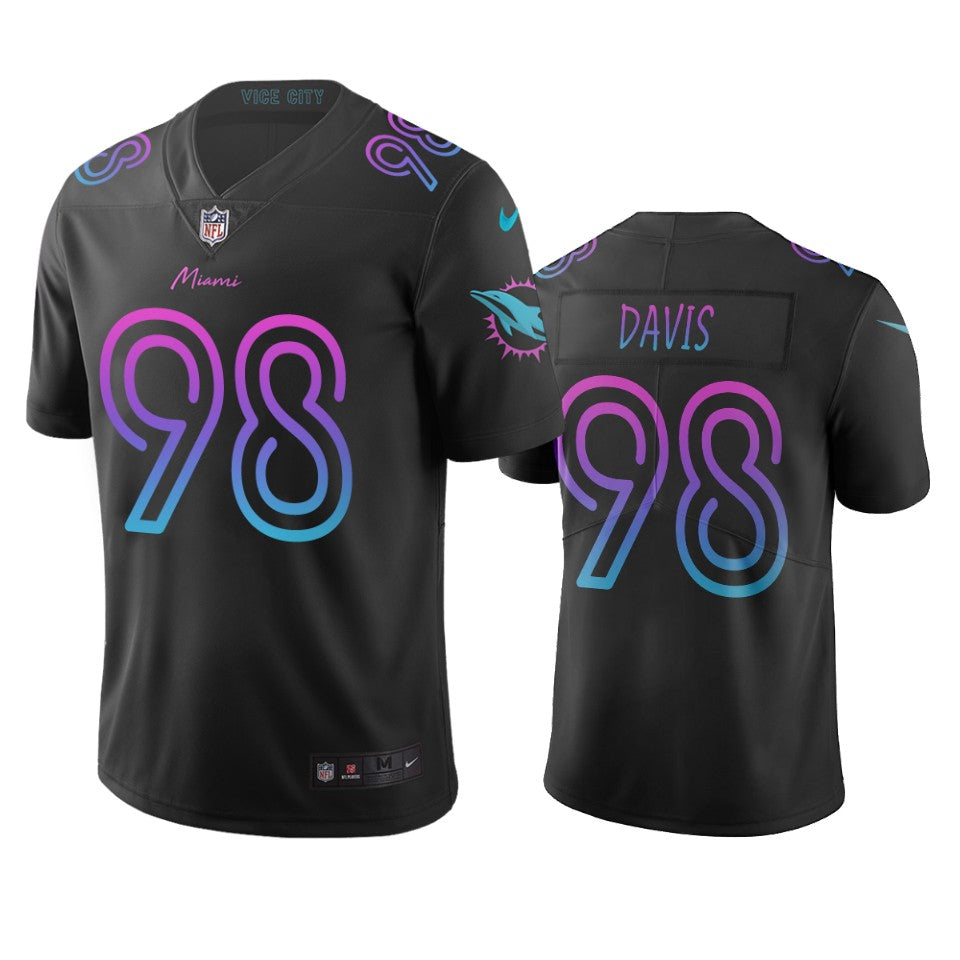 Miami Dolphins Raekwon Davis Black City Edition Vapor Limited Jersey