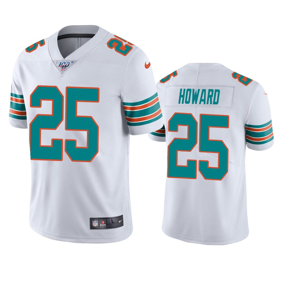 Miami Dolphins Xavien Howard White 100th Season Vapor Limited Jersey