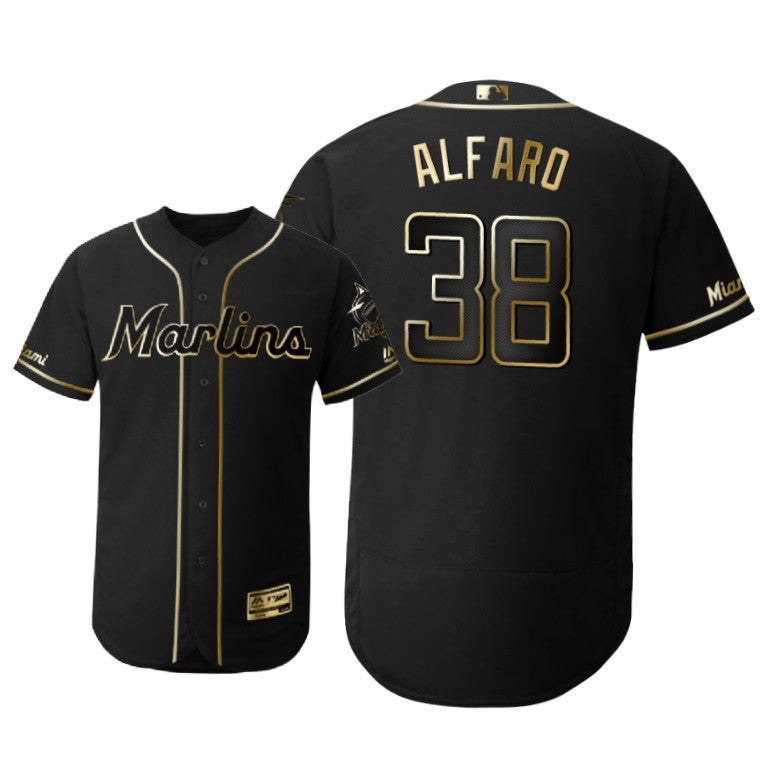 Miami Marlins 38 Jorge Alfaro Mlb 2019 Golden Brandedition Black Jersey Gift For Marlins Fans