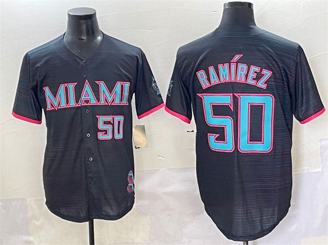 Miami Marlins #50 Agustn Ramrez Black 2025 City Connect Limited Stitched Basebal